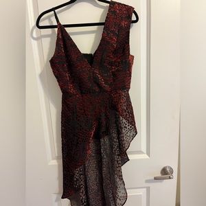WAYF asymmetrical top - size medium- red and black